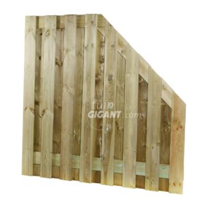 Schuin schuttingscherm 17 planks - Grenen - Rechts aflopend