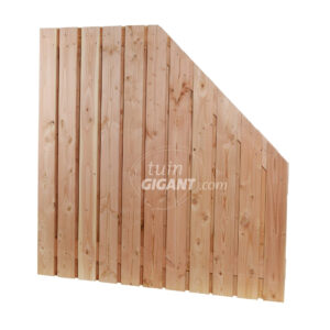 Schuin schuttingscherm 23 planks - Douglas - Rechts aflopend