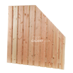 Schuin schuttingscherm 21 planks - Douglas - Rechts aflopend