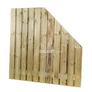 Schuin schuttingscherm 23 planks - Grenen - Rechts aflopend