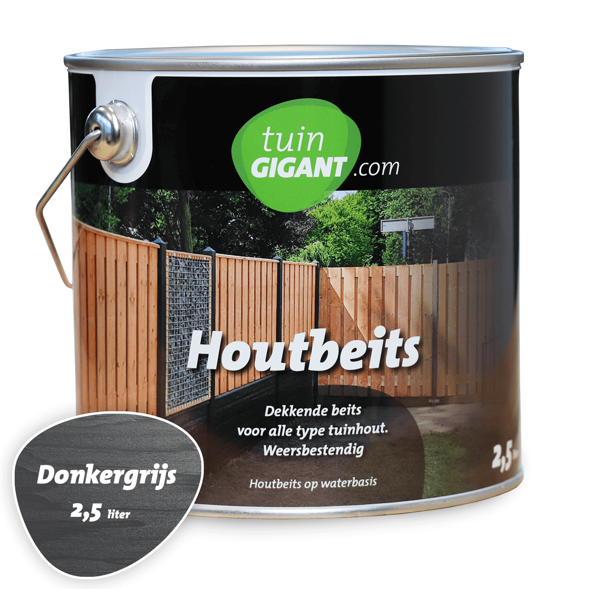 Houtbeits Donkergrijs - 1 2,5 Tuingigant.com