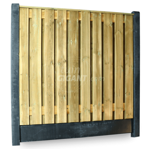 Grenen 21 planks hout beton schutting bundel - Antraciet stampbeton