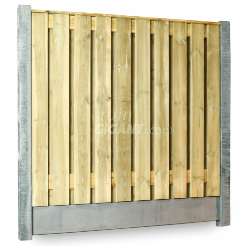 Grenen 21 planks hout beton schutting bundel  - Grijs stampbeton