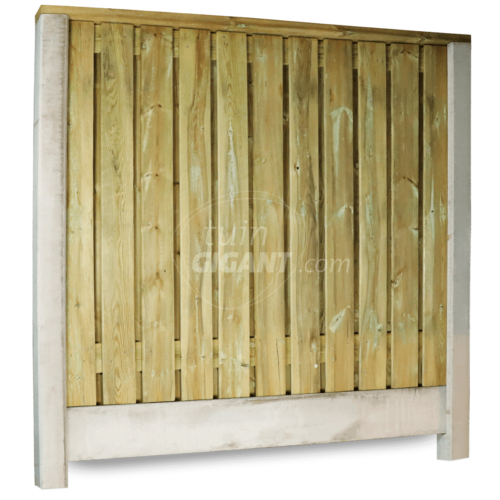 Grenen 21 planks sleuf beton schutting bundel – Grijs sleufpaal