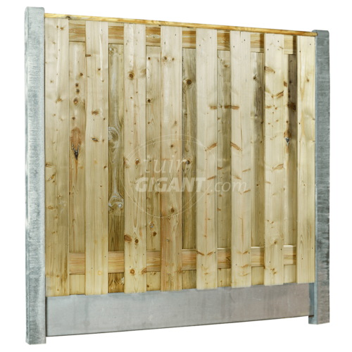 Grenen 17 planks hout beton schutting bundel - Grijs stampbeton