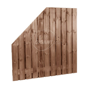 schuin scherm links 23 planks nobifix bruin geimpregneerd schuttingscherm tuinscherm