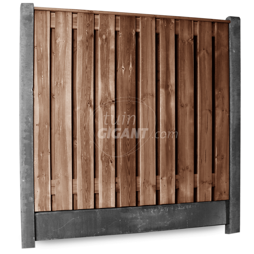 schuttingbundel 21 planks nobifix bruin geimpregneerd stampbeton antraciet compleet