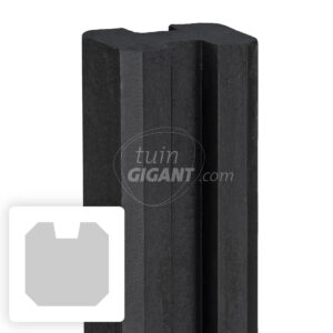 beton sleufpaal antraciet gecoat vecht 10x10 cm gleuf schutting eindpaal