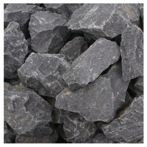 zwarte basalt steen schanskorf 56 75 mm