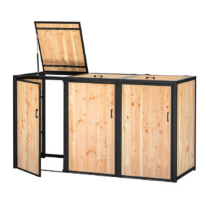 container berging tresco met stalen frame douglas hout drie containers 210 cm