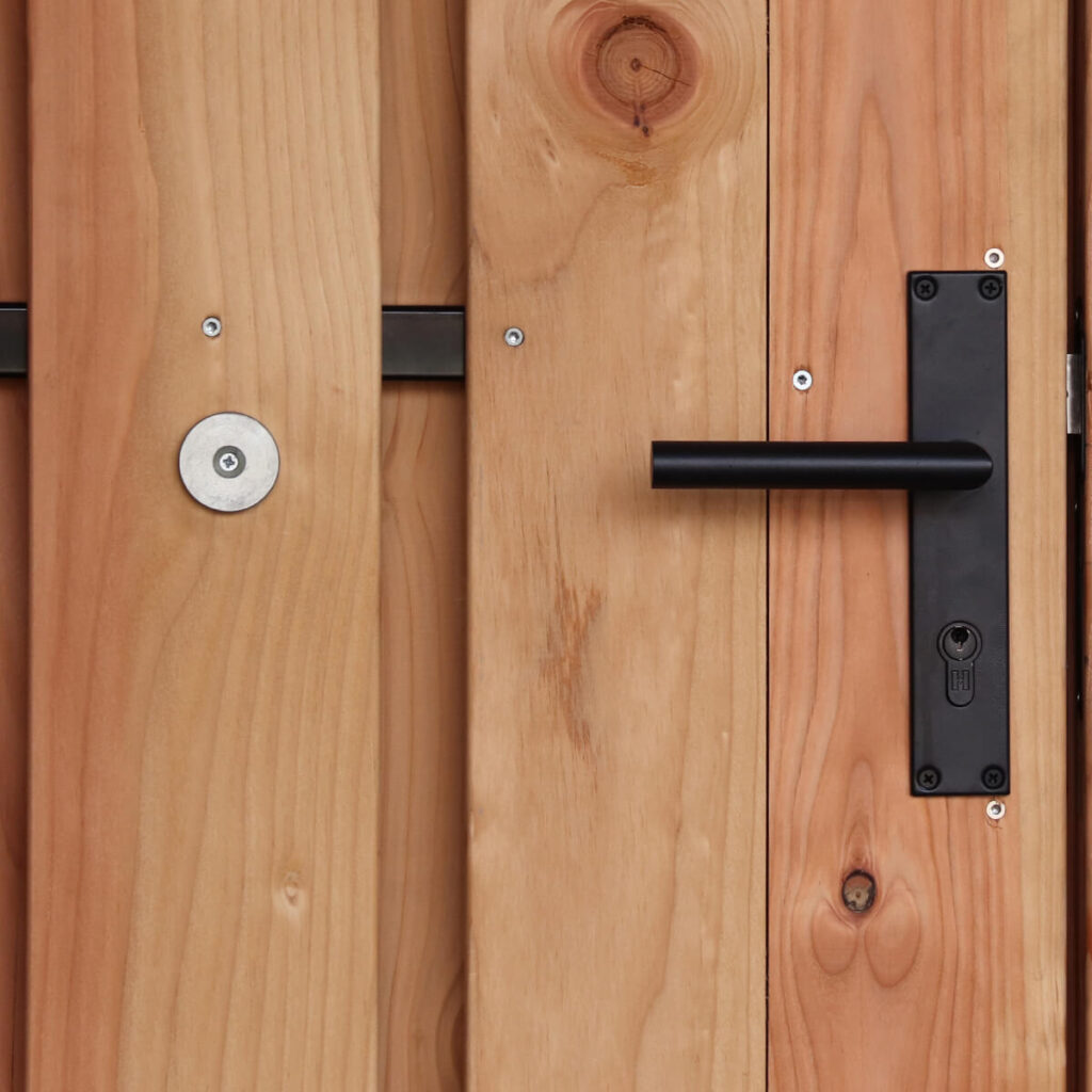 magnatische deurstopper zwart rubber voor schutting tuinpoort