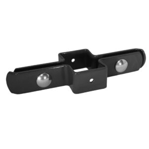 hekwerk tussenbeugel met slotbout ronde paal 6x4 cm zwart ral 9005