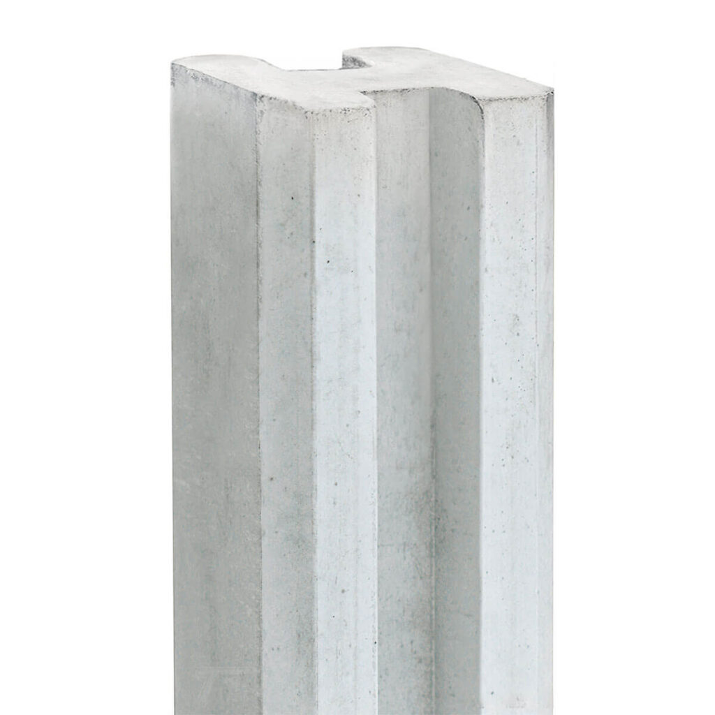 beton sleufpaal vecht 10x10 cm gleuf schutting grijs