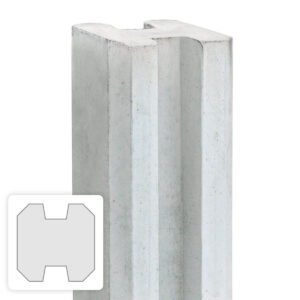 Schutting beton sleufpaal - Wit/grijs - 10 x 10 cm