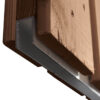 houten schuifpoort met metalen frame bruin