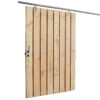 houten schuifpoort met metalen frame douglas