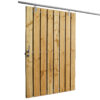 houten schuifpoort met metalen frame grenen