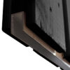 houten schuifpoort met metalen frame zwart