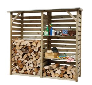 haardhoutberging twin 176 x 190 x 60 cm grenen groen geïmpregneerd