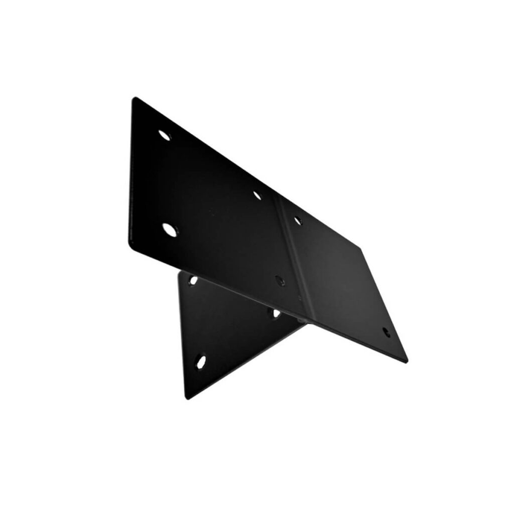 houtverbinding t stuk zwart gepoedercoat 115 x 223 mm