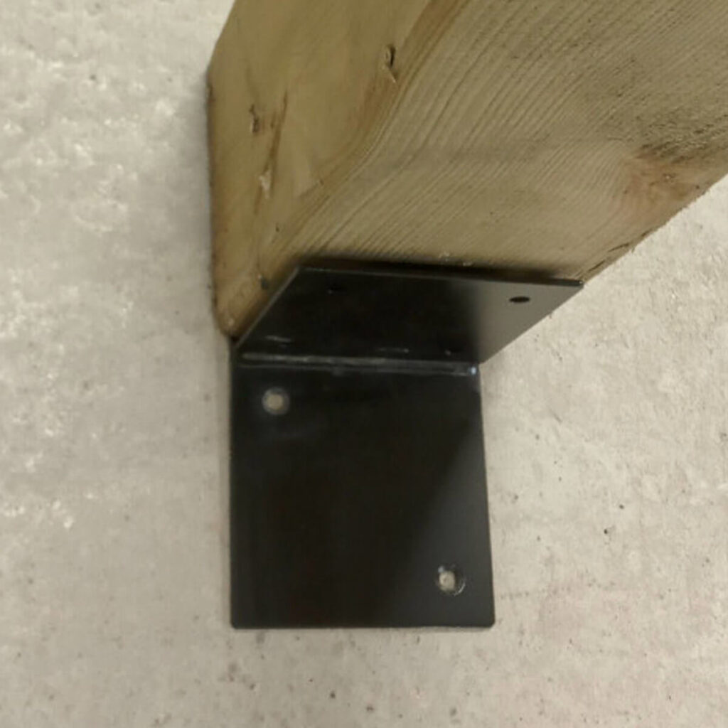 houtverbinding t stuk zwart gepoedercoat 115 x 223 mm