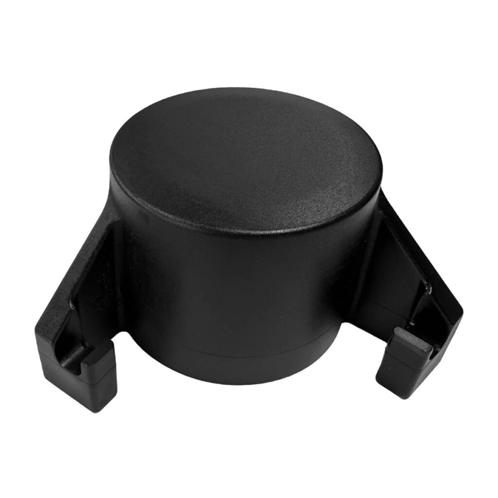 hekwerk kunststof einddop hoekdop met haakjes zwart 60 mm