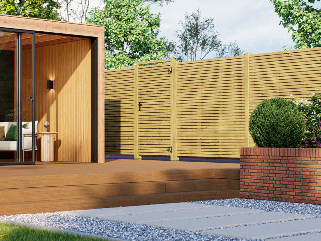 tuinpoort elan horizontaal excellent verstelbaar met stalen frame grenen geimpregneerd 100 x 99 cm woodvision