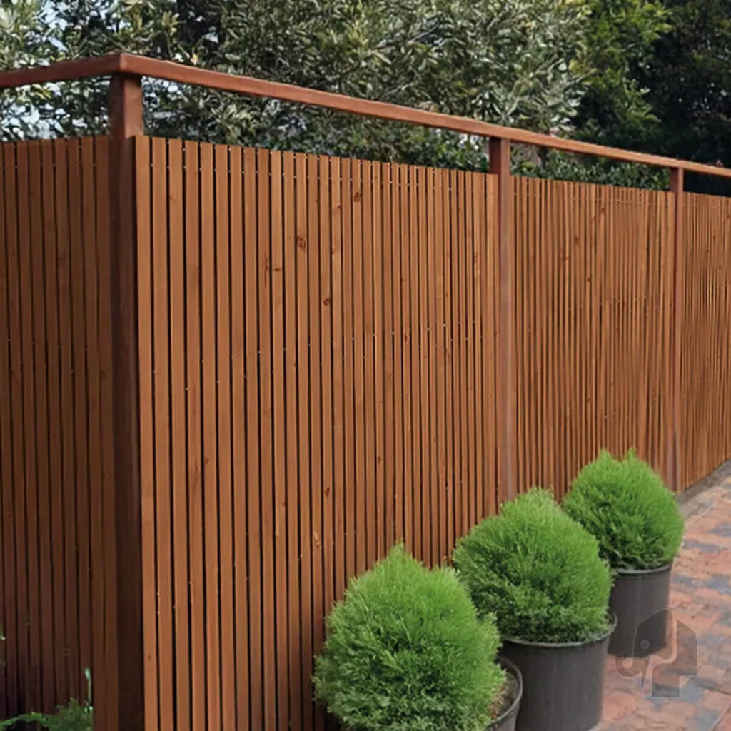 elan schutting tuinscherm latten bruin geimpregneerd 178 x 179 cm vuren met zwart doek dubbelzijdig