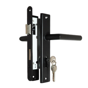 slotset deurbeslag zwart met sleutels tuinpoort schuttingpoort basic-line