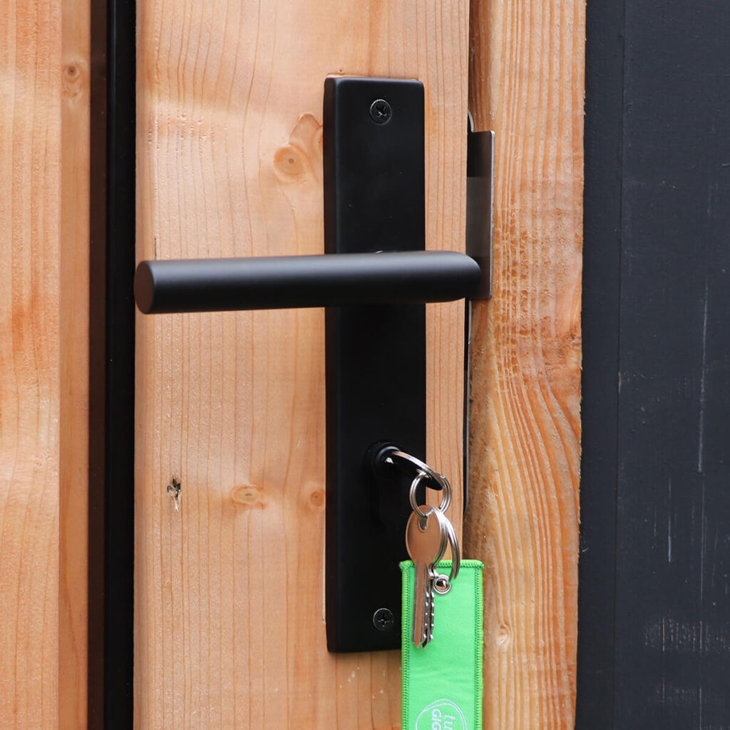 slotset deurbeslag zwart met sleutels tuinpoort schuttingpoort basic-line