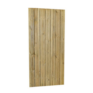 enkele houten schutting poort metalen frame grenen